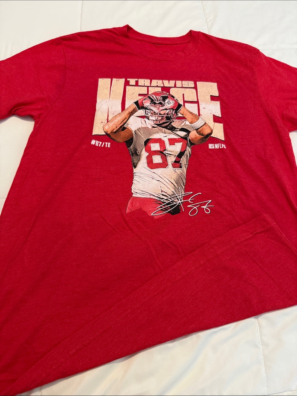 Source Unknown Red Graphic Football Tee with Player Design